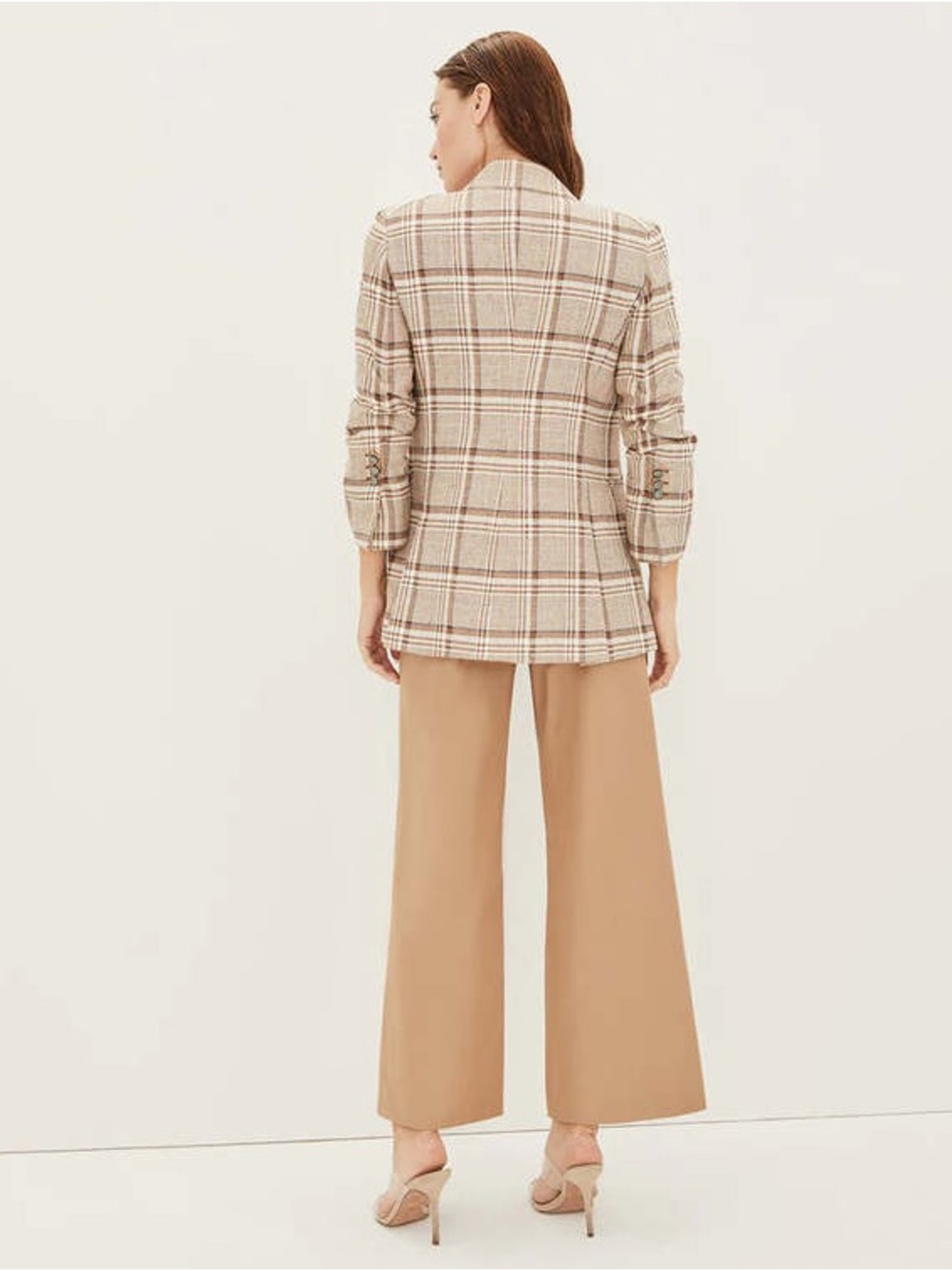Veronica Beard Viva Dickey Khaki Multi Plaid Double Breasted Blazer Jacket NWT - Picture 2 of 9